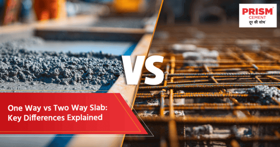 Construction worker preparing reinforcement for concrete slab with hammer – one way vs two way slab key differences explained