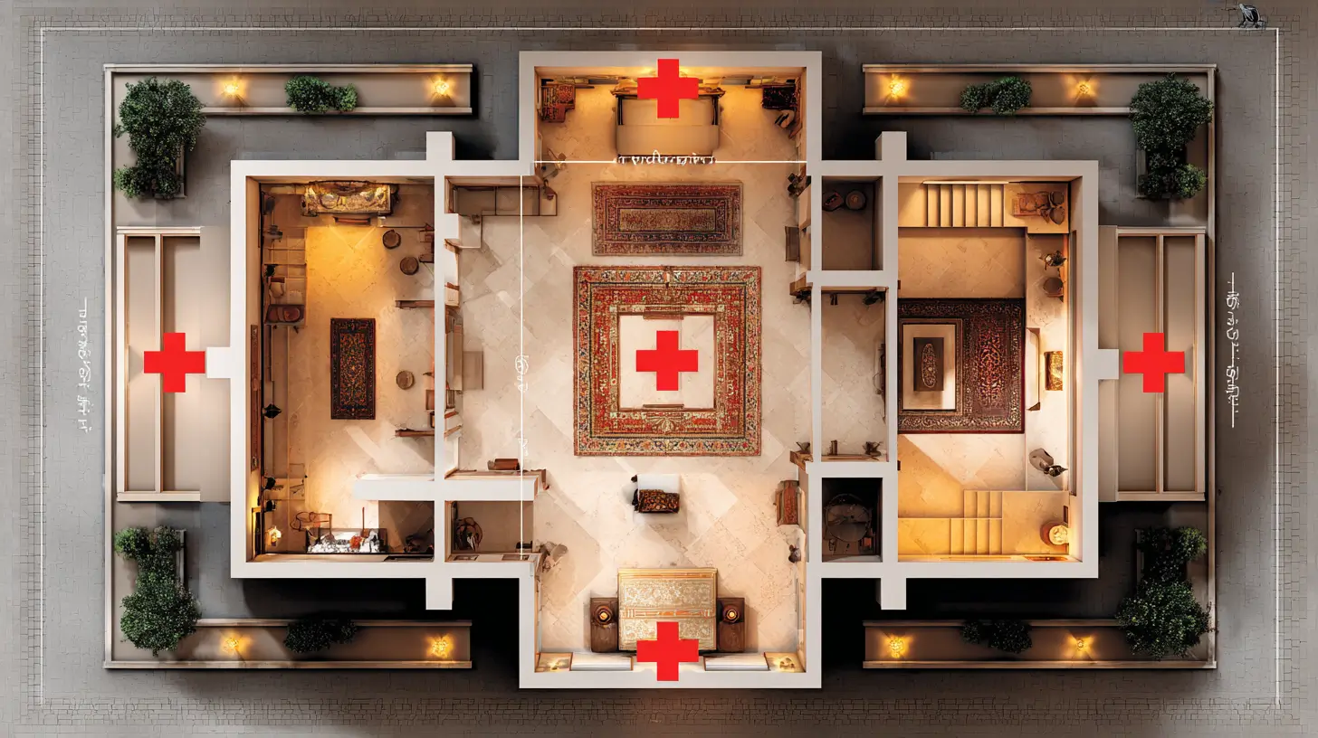 Illustration of home design as per vastu with directional guidelines and elements for positive energy flow by Prism Cement