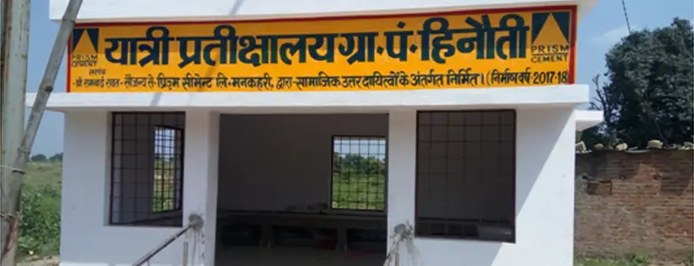 Newly constructed passenger waiting shelter at Hinoti village under Prism Cement