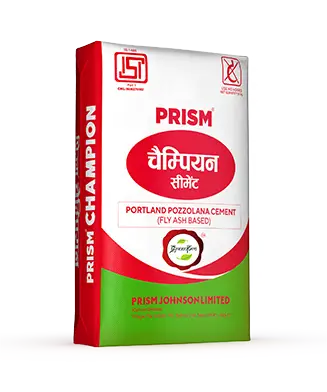 Prism Champion Portland Pozzolana Cement (fly ash based) bag by Prism Cement