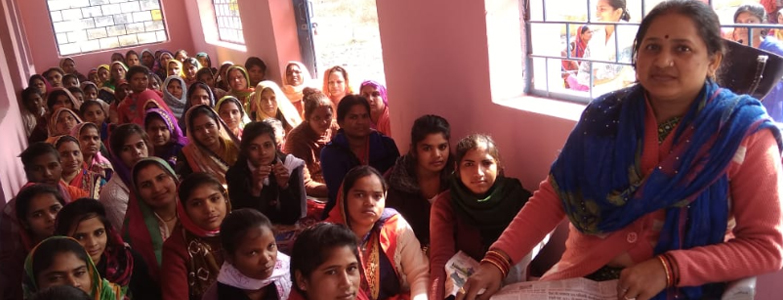 Women participating in a skill development training program organized by Prism Cement